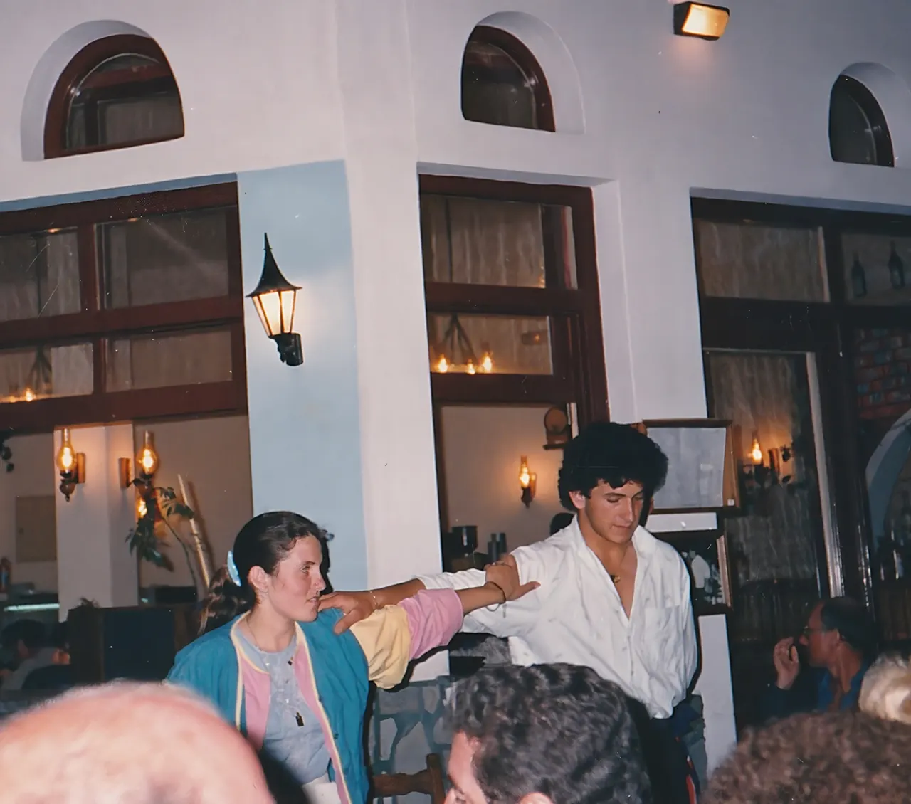 Two of Yiannis' children dancing at the taverna
