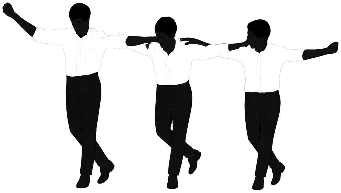 The OPA! dancers, arms over shoulders